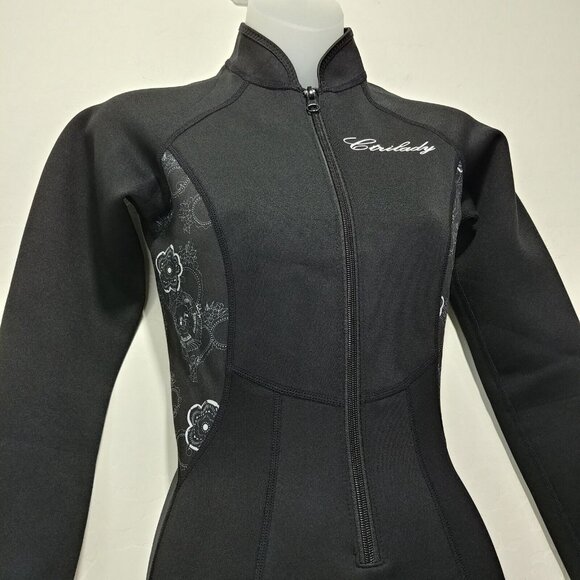 Women's Black Long Sleeve Swimsuit - Picture 9 of 10